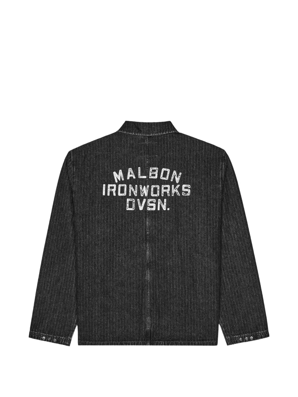 Malbon Golf Foreman gestreept denim jack Zwart