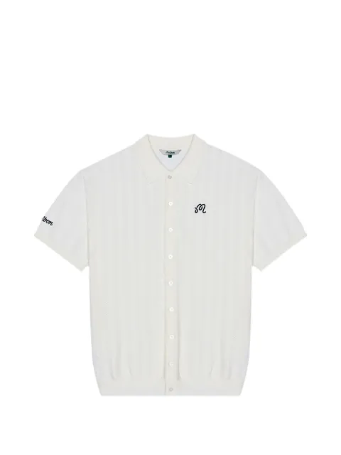 Malbon Golf Crosscut pointelle-knit polo shirt
