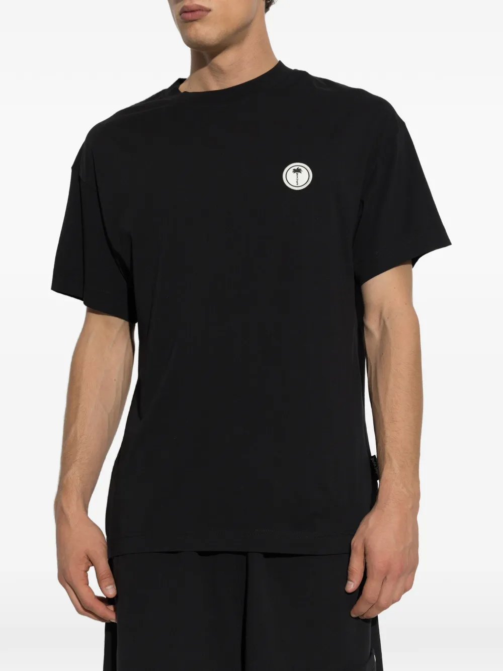 Palm Angels T-shirt met logopatch Zwart