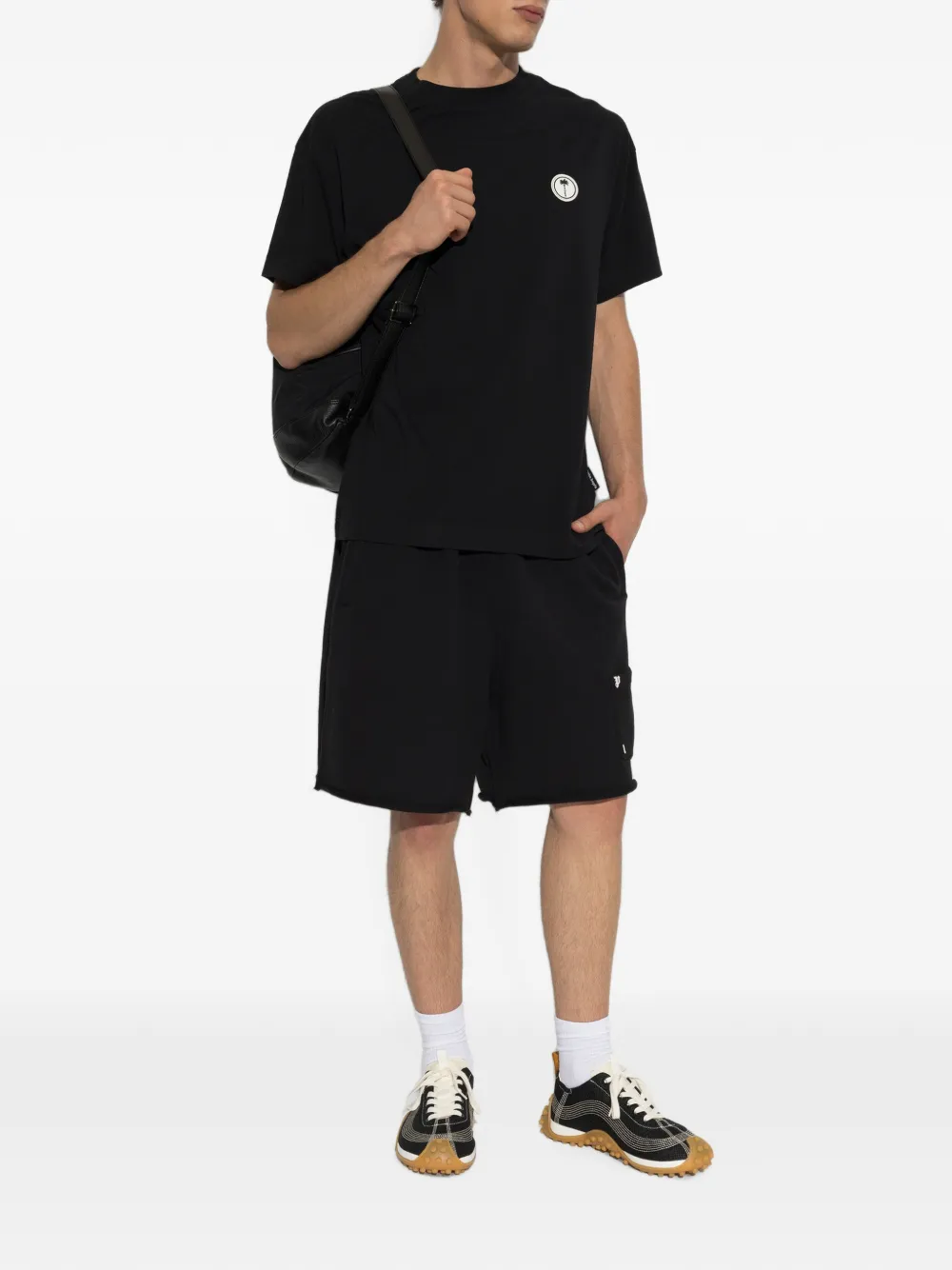 Palm Angels T-shirt met logopatch Zwart