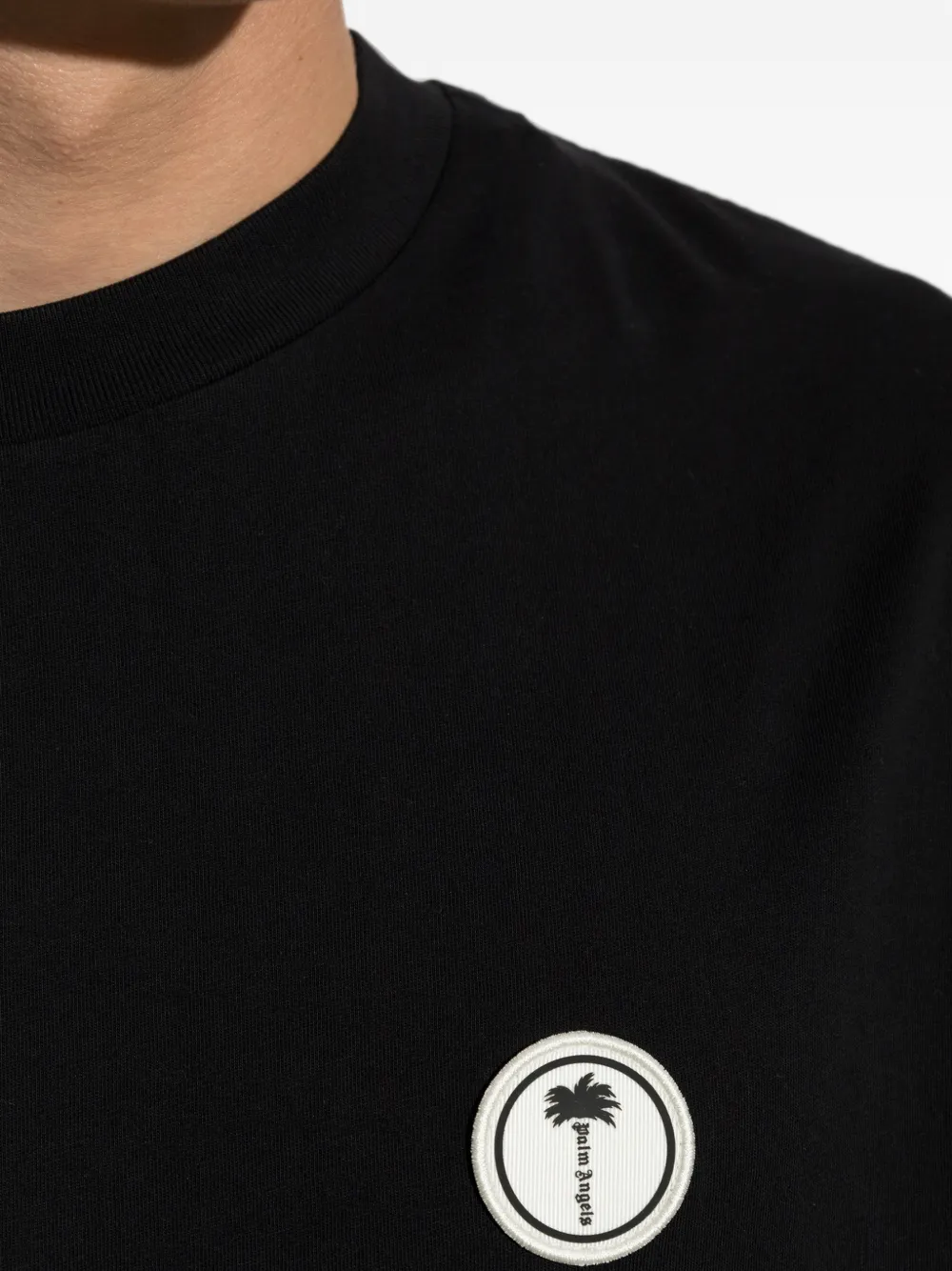 Palm Angels T-shirt met logopatch Zwart
