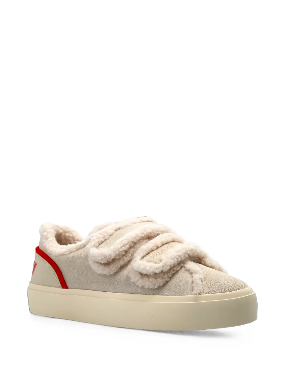 Inuikii Lila Shearling Low sneakers met klittenband Beige