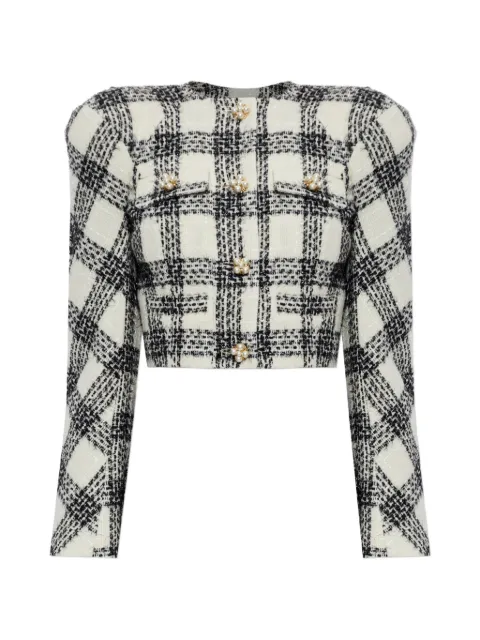 VETEMENTS check-pattern crop tweed jacket
