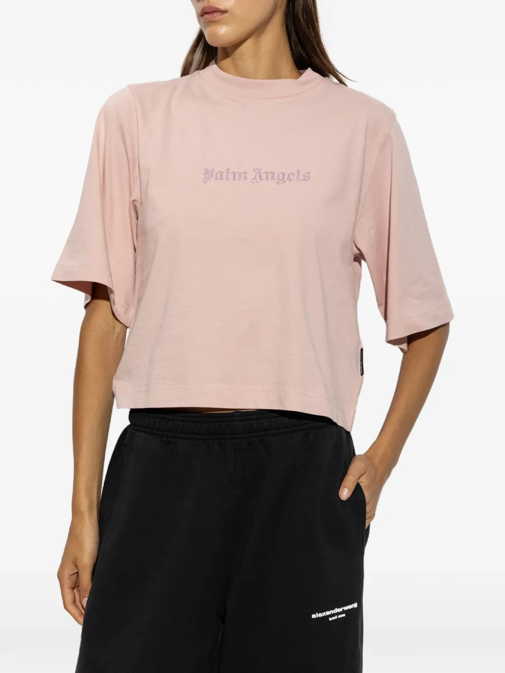 Palm Angels Cropped T-shirt Roze