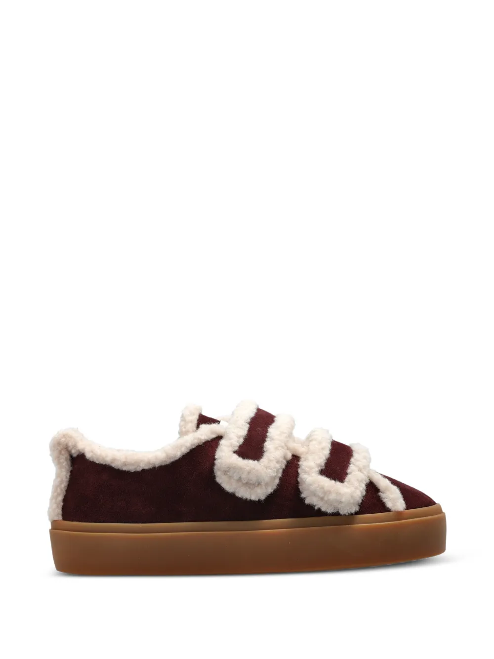 Inuikii Shearling Low Velcro touch-strap sneakers - Rot
