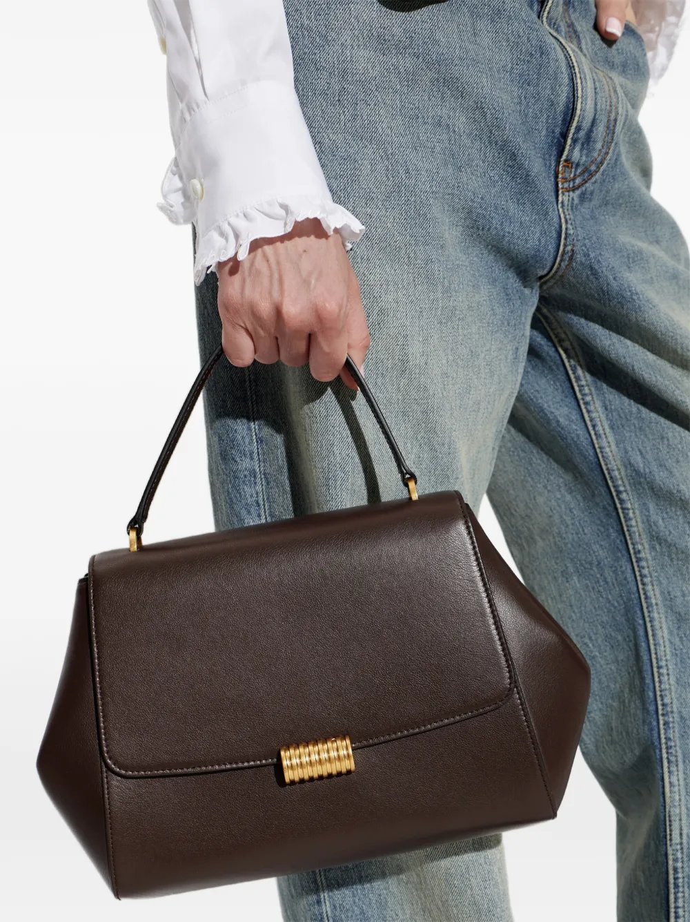 NEOUS Thala Leather Tote Bag in Brown, view 2