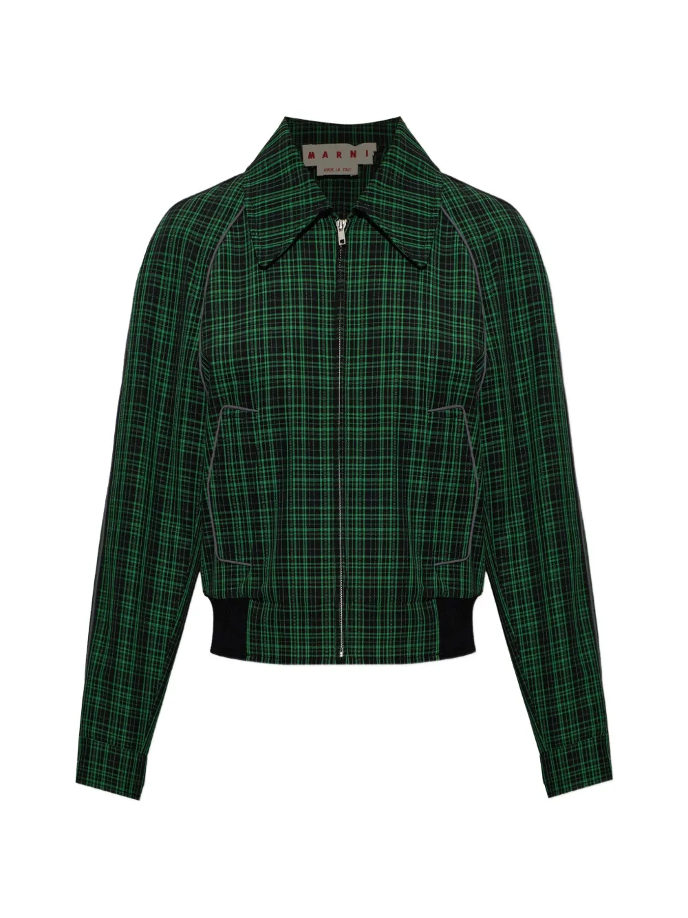 Marni checked wool-blend jacket - Verde
