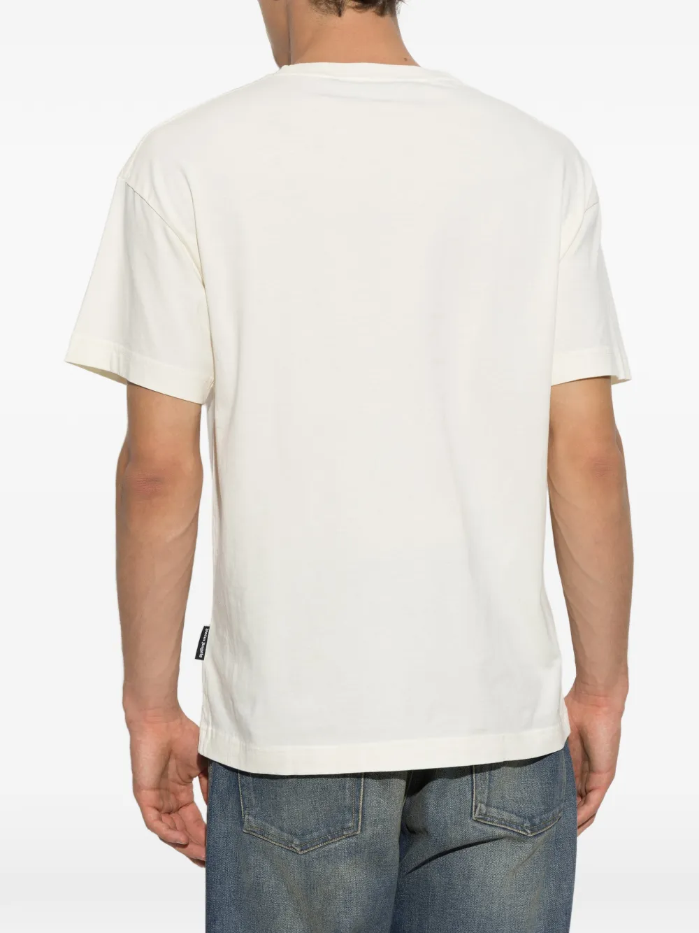 Palm Angels logo-appliqué T-shirt Beige