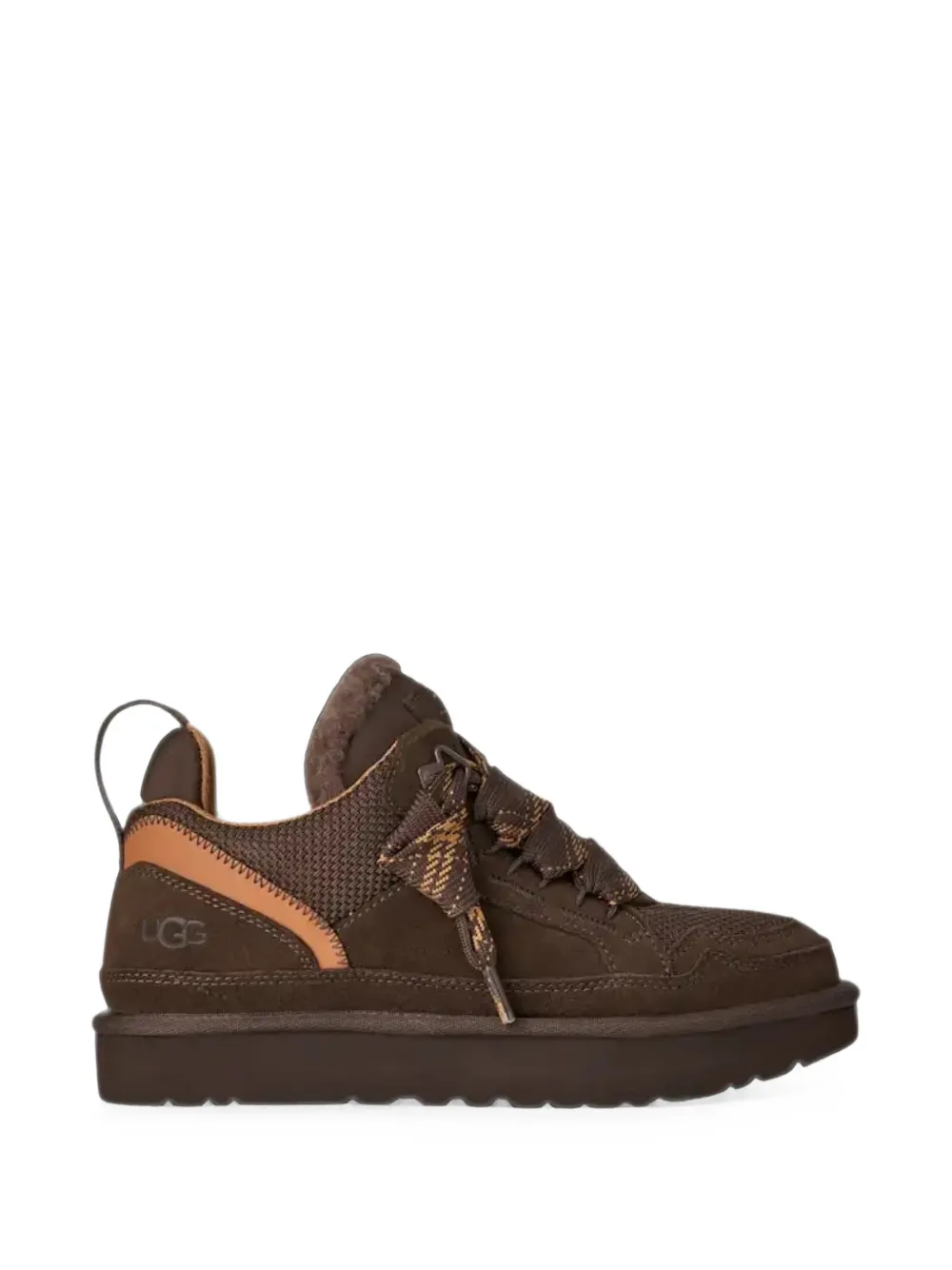 UGG shearling-trim panelled sneakers - Marrone