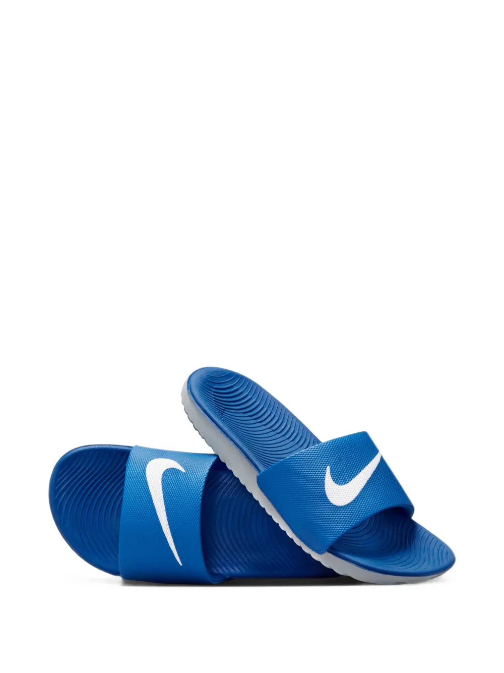 Nike Kids Kawa logo-print slides Blauw