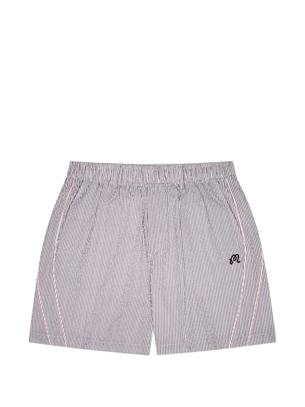 Malbon Golf Valero seersucker striped shorts - Bianco