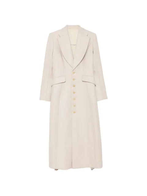 Quetsche lace-panelled single-breasted coat