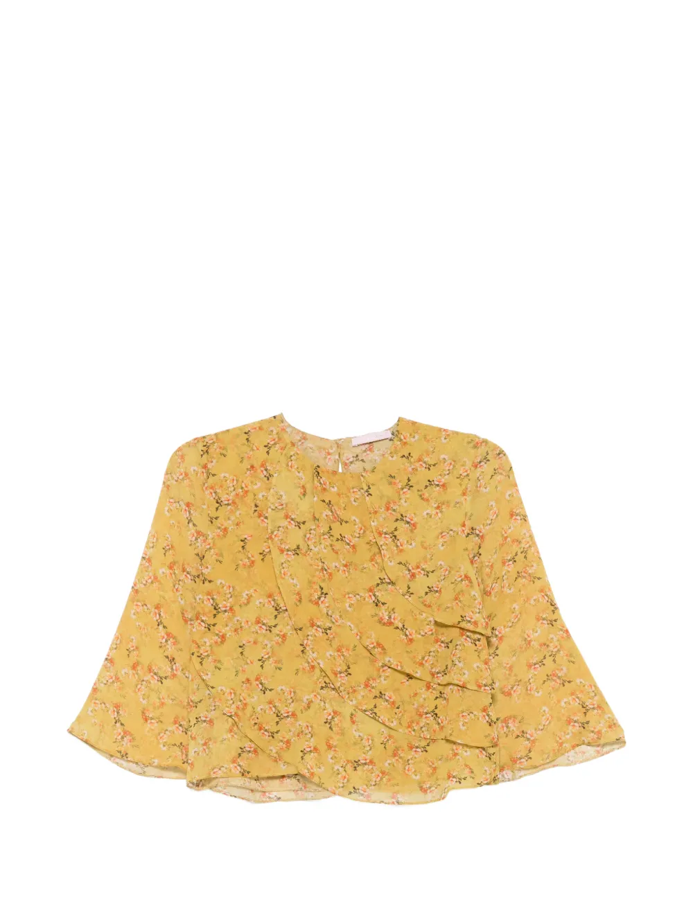 Kristina Ti floral-print ruffled blouse
