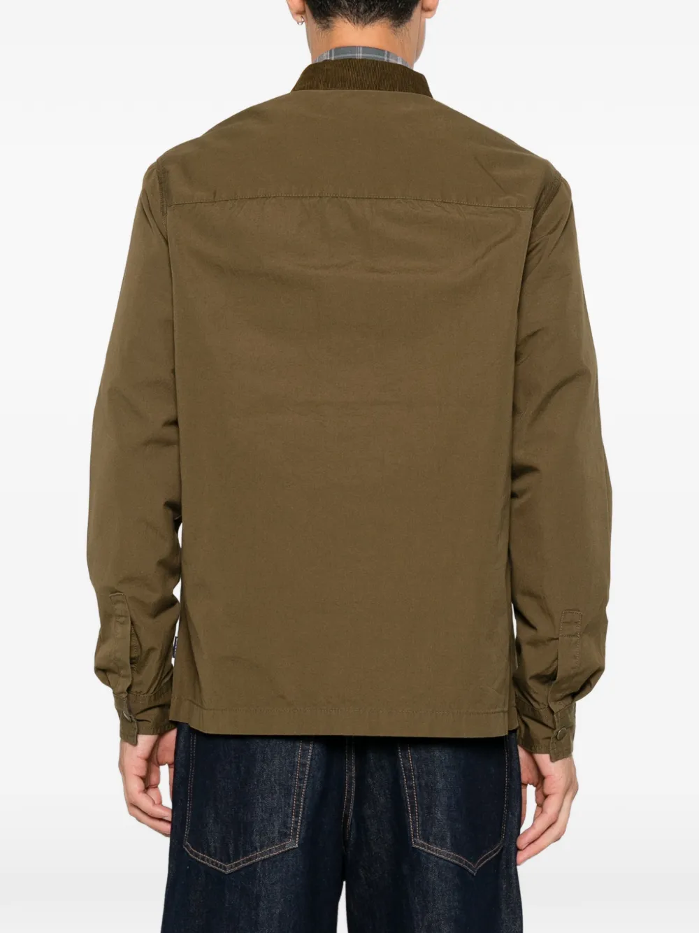 Barbour Shirtjack met ribfluwelen kraag Groen