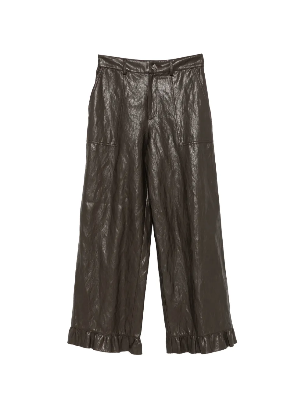 Kristina Ti ruffled-trim palazzo trousers · 42