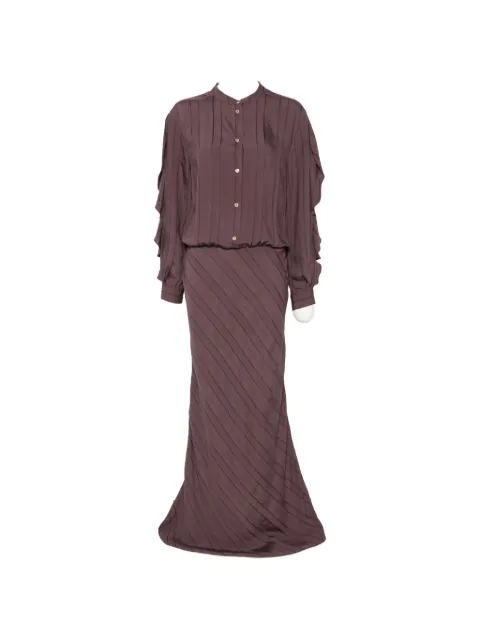 Kristina Ti ruffled striped maxi dress