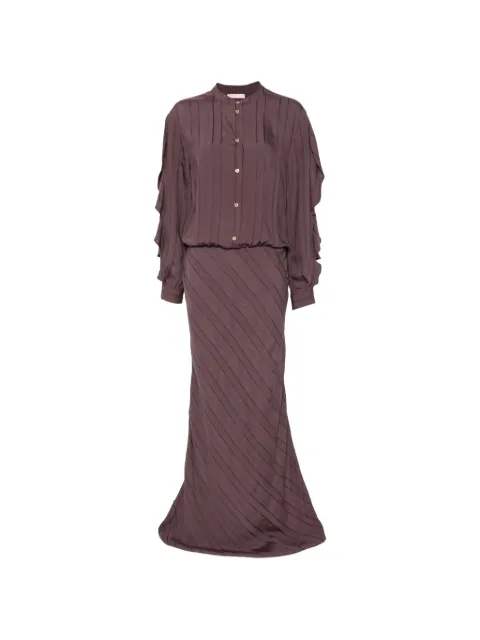 Kristina Ti ruffled striped maxi dress