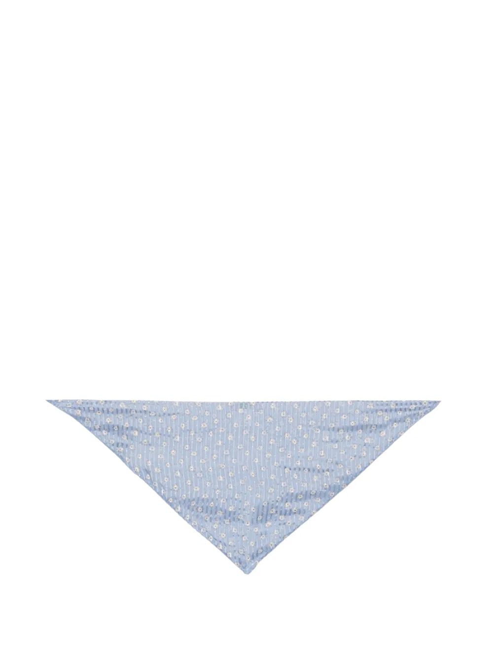 Kristina Ti floral-print striped scarf - Blu