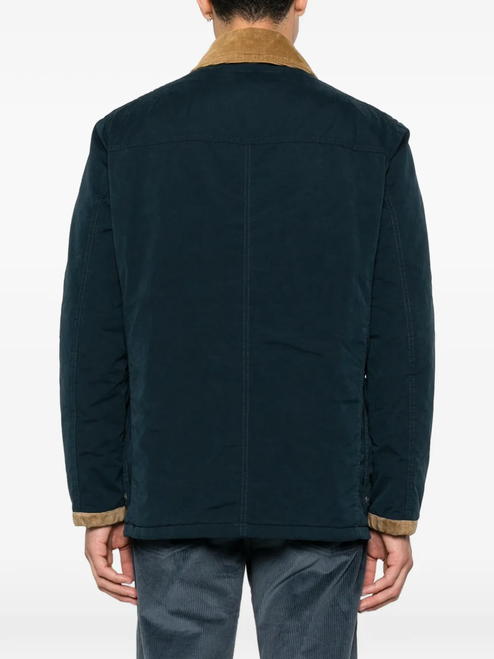 Fay Jack met ribfluwelen kraag en karabijnhaak Blauw