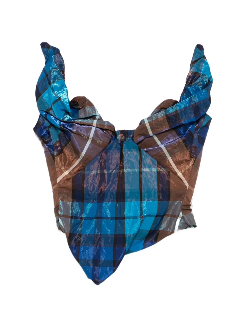 Vivienne Westwood Corsetto con stampa tartan - Blu