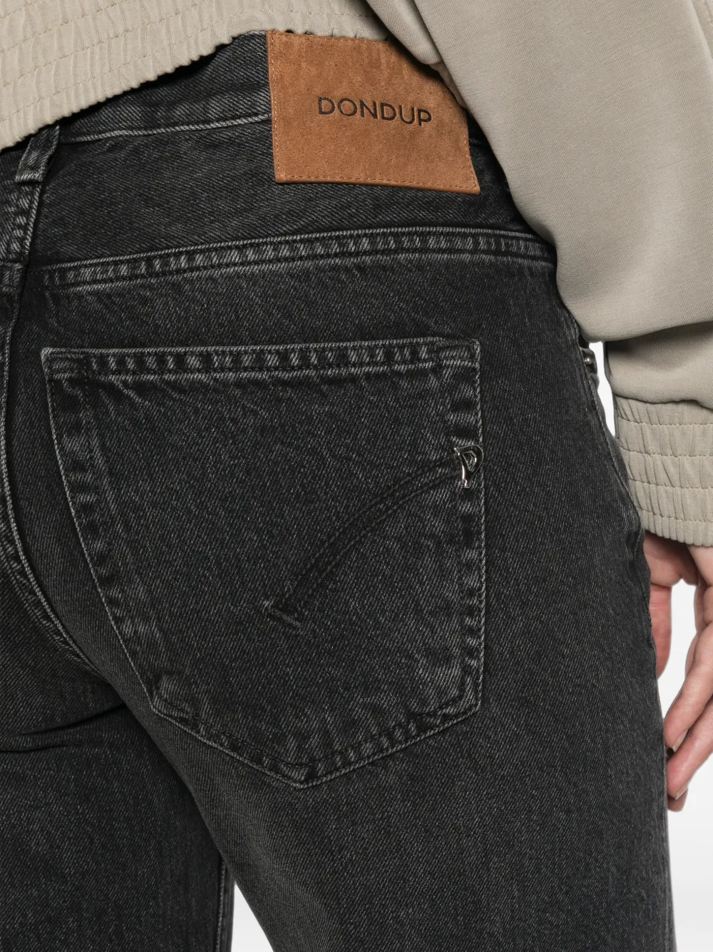 DONDUP Jacklyn jeans met wijde pijpen en vervaagd effect Zwart