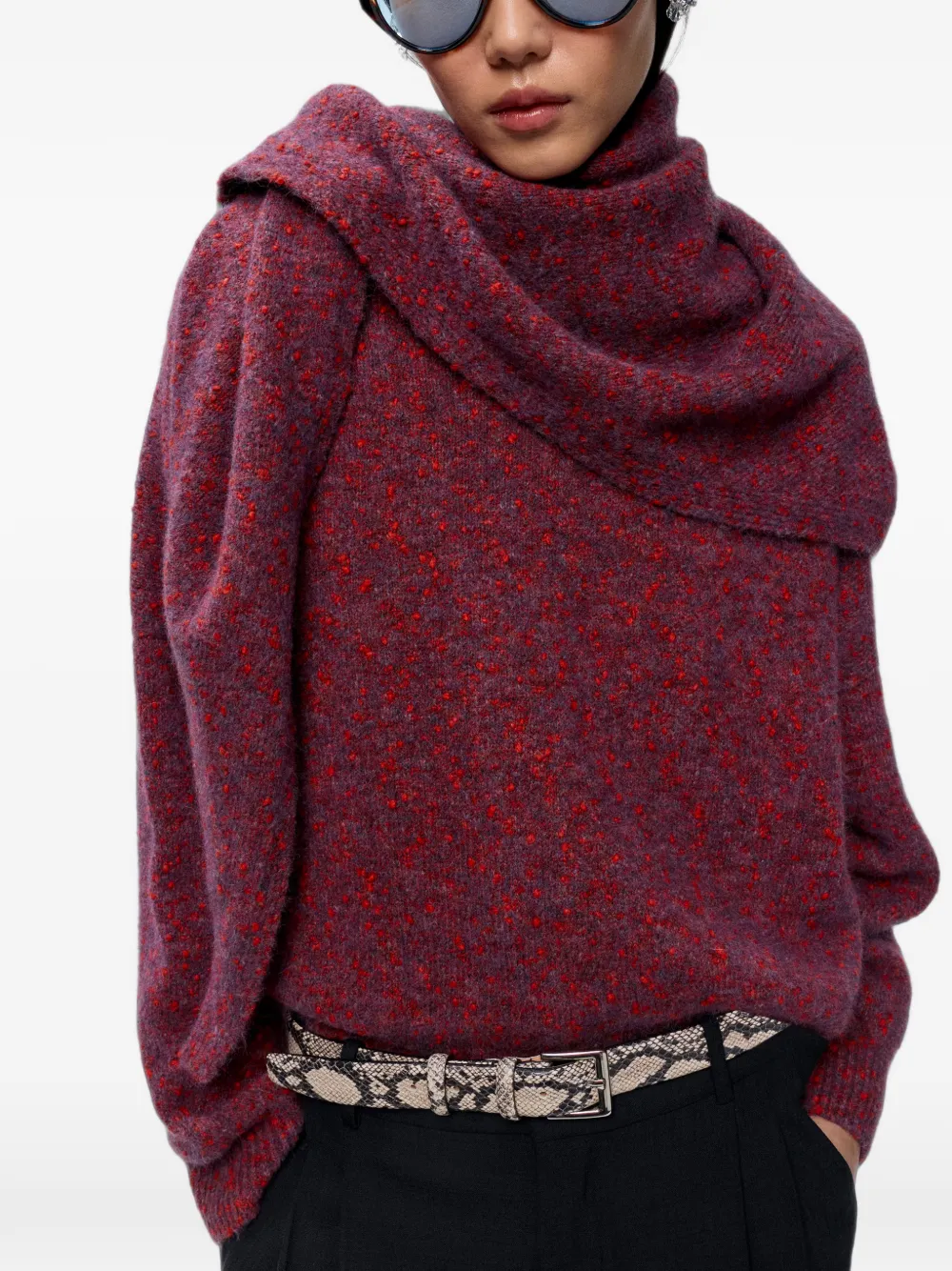 Cordera Maxi Bandana flecked scarf Paars