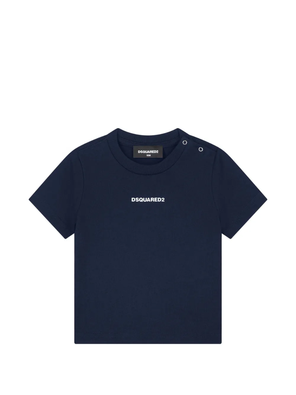 DSQUARED2 KIDS logo-print shoulder-button T-shirt - Blu