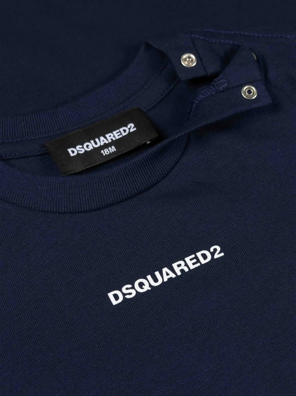 DSQUARED2 KIDS T-shirt met logoprint en knoop op de schouders Blauw