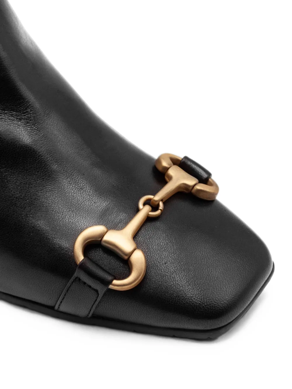 mara bini horsebit-detail leather ankle boots Zwart
