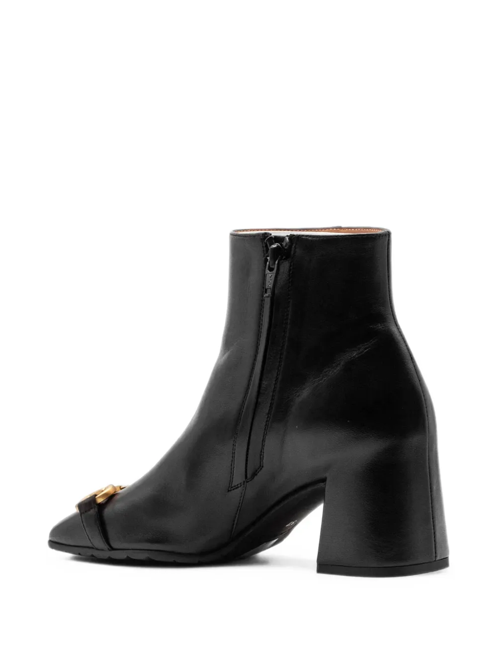 mara bini horsebit-detail leather ankle boots Zwart