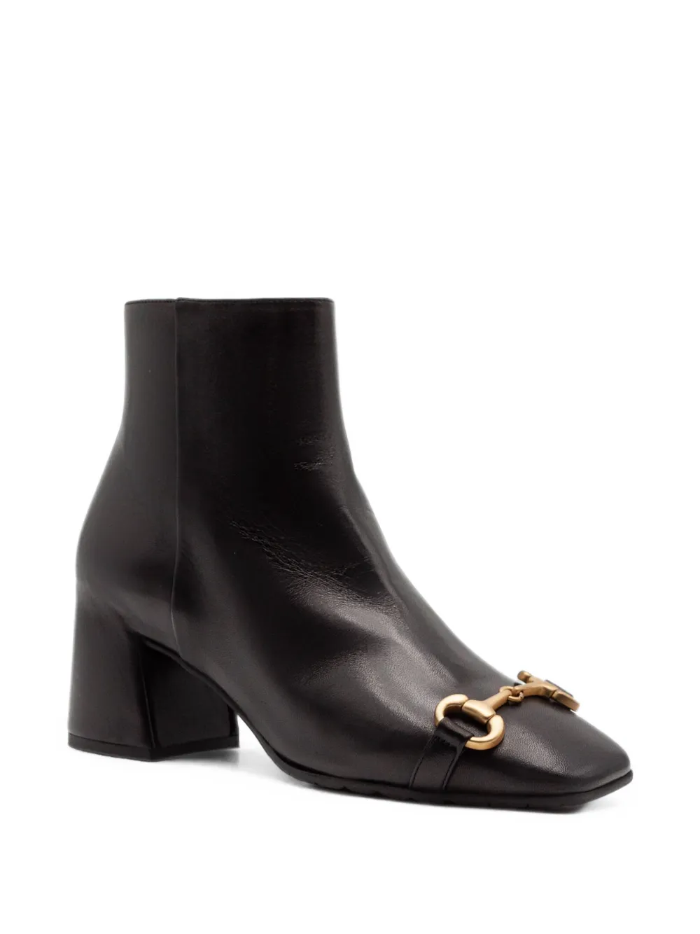 mara bini horsebit-detail leather ankle boots Zwart