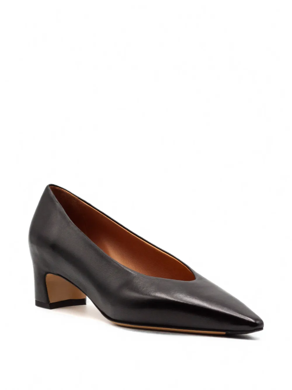 mara bini Leren pumps met toelopende neus Zwart