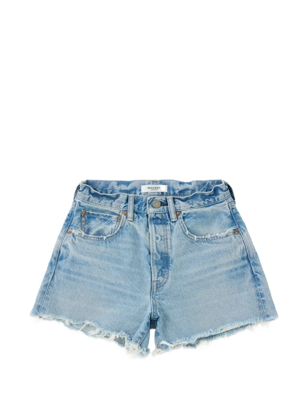 Moussy Vintage Lincoln frayed denim shorts - Blau