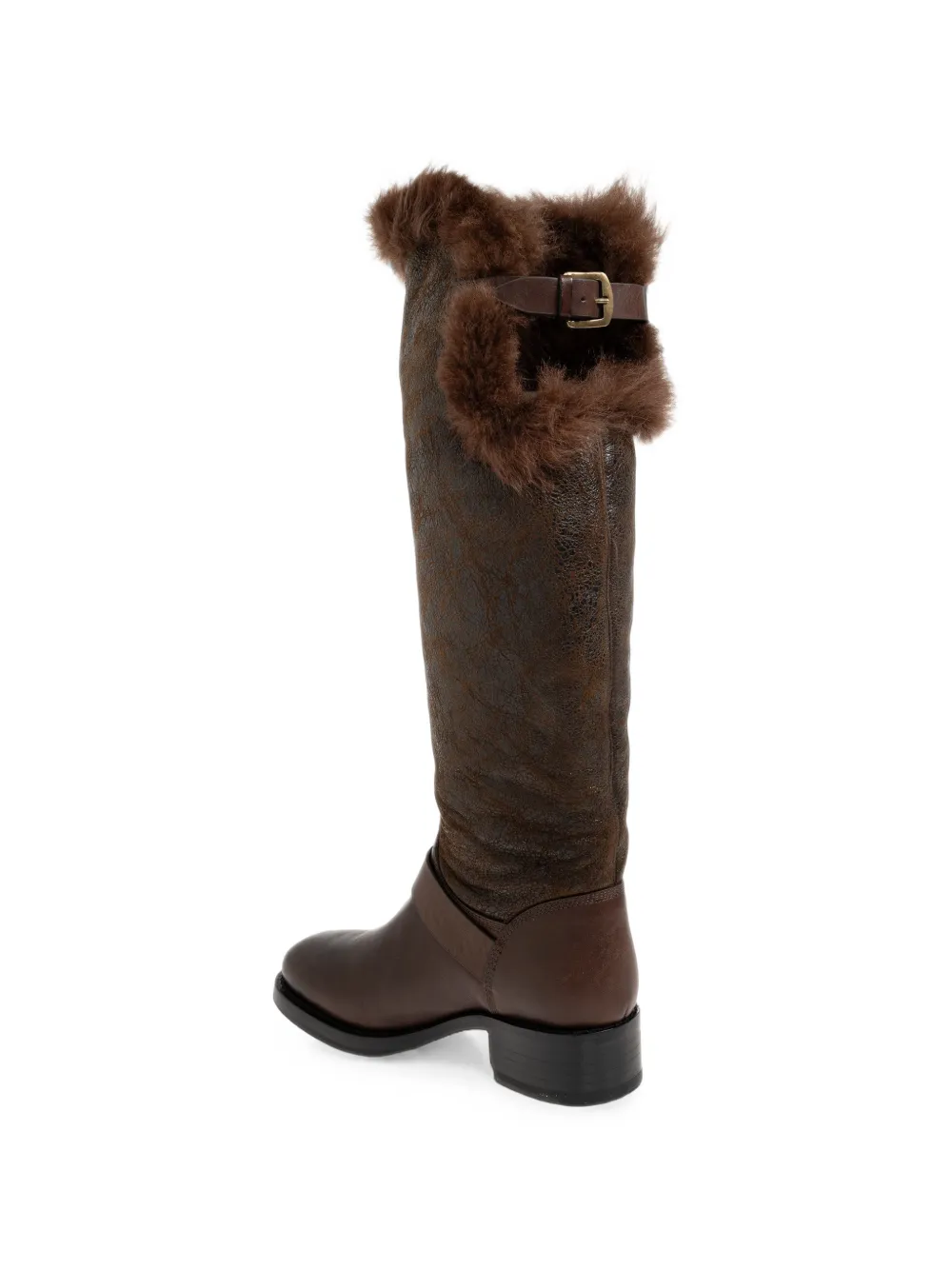 DSQUARED2 buckle-detail faux-fur boots Bruin