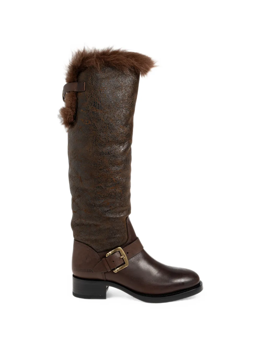 DSQUARED2 buckle-detail faux-fur boots Bruin