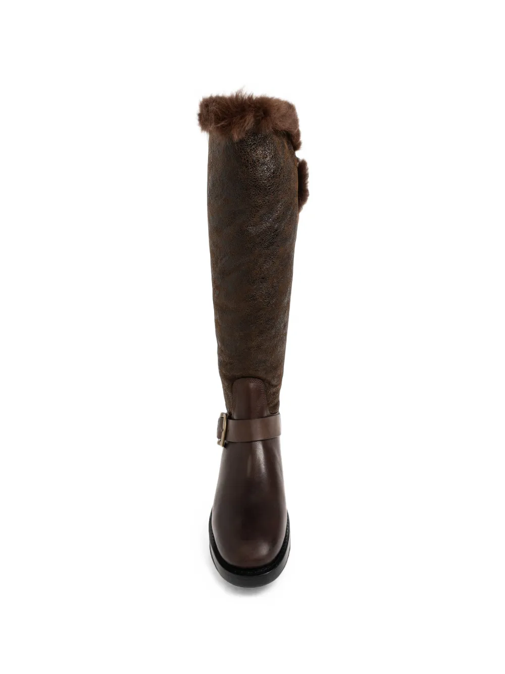DSQUARED2 buckle-detail faux-fur boots Bruin