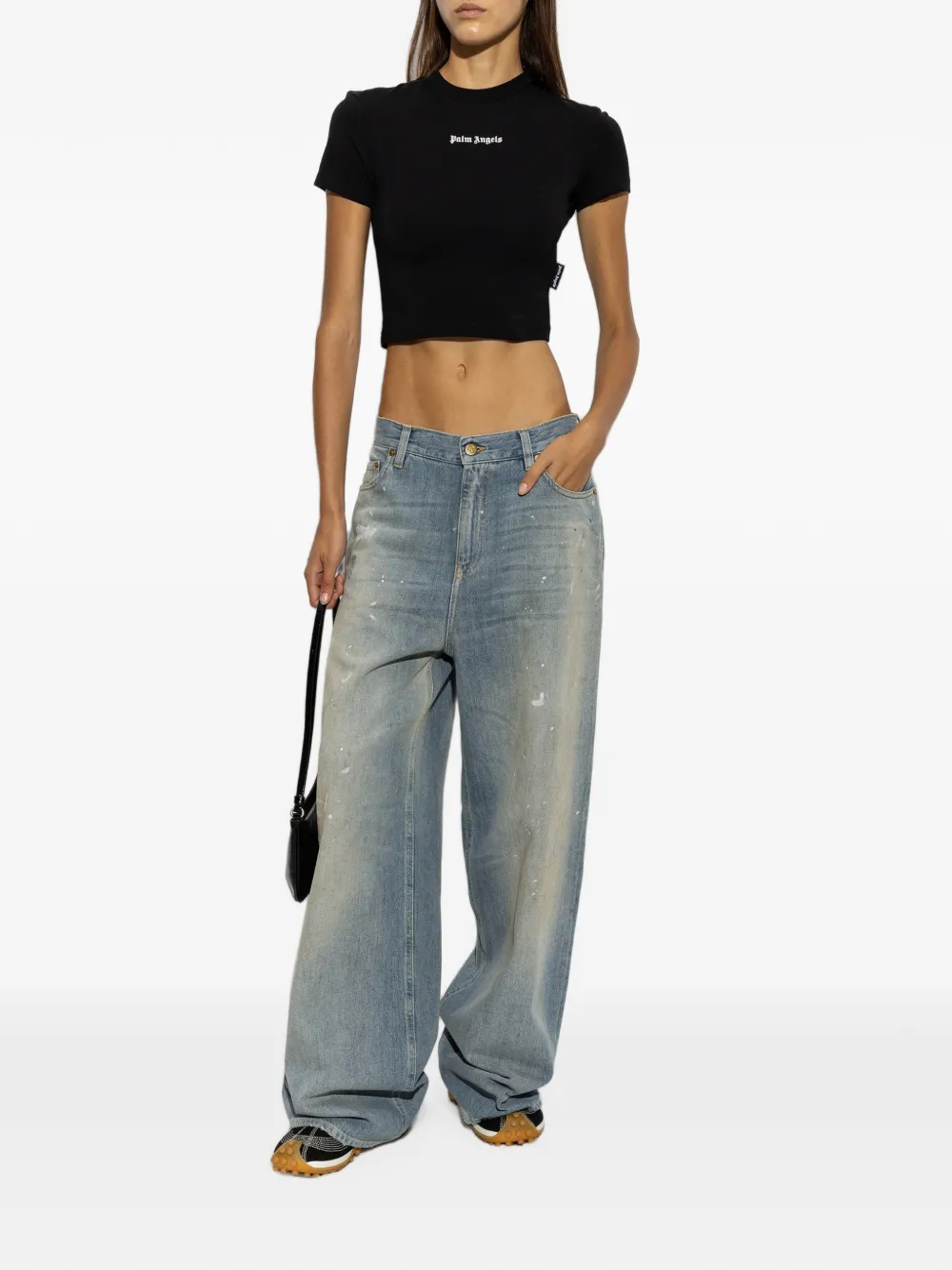 Palm Angels Cropped top Zwart