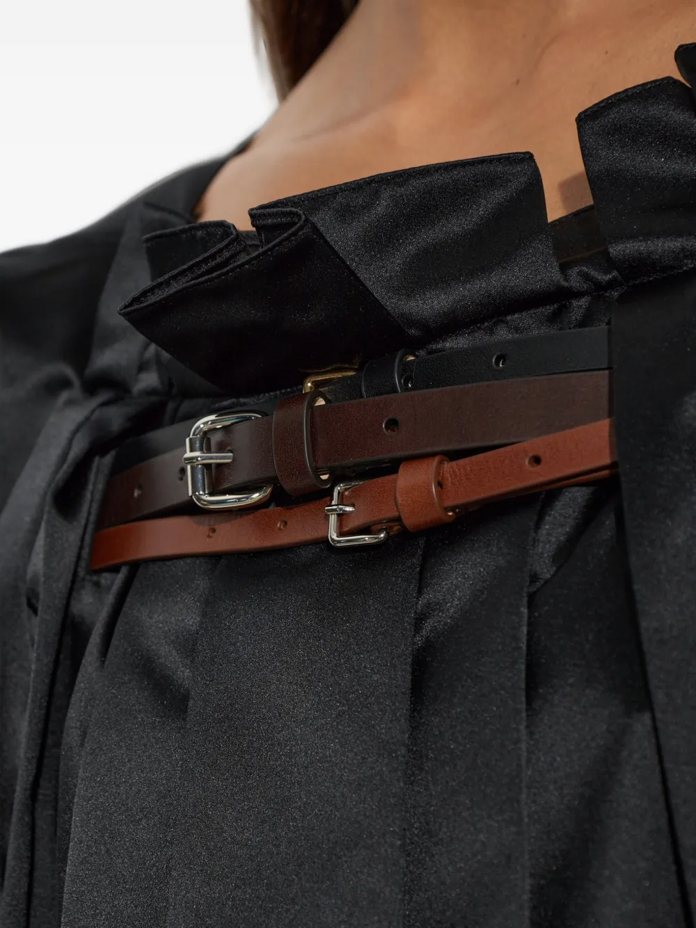 Marni Geplooide midi-jurk met ceintuur Zwart