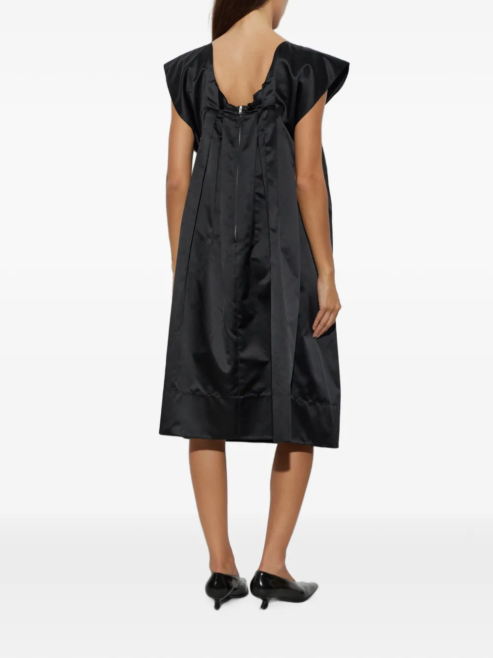 Marni Geplooide midi-jurk met ceintuur Zwart