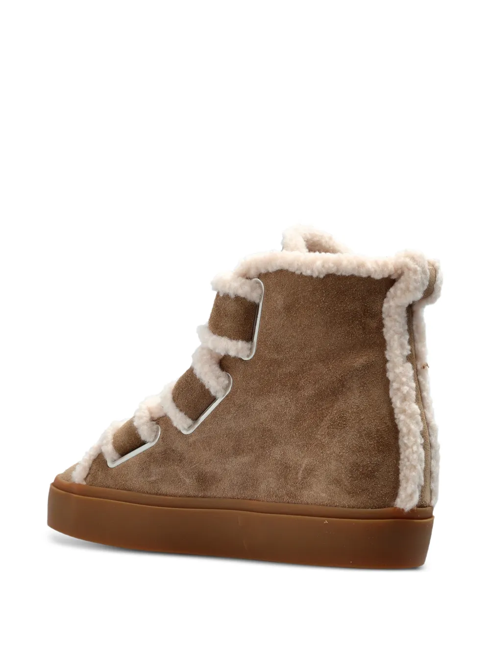 Inuikii Lammy sneakers met klittenband en sleehak Bruin