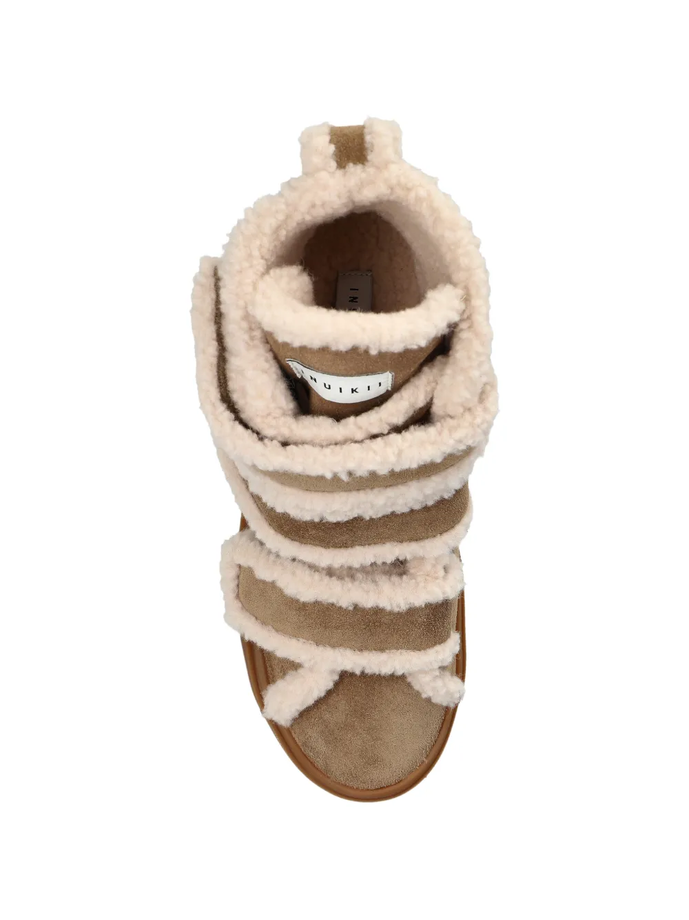 Inuikii Lammy sneakers met klittenband en sleehak Bruin