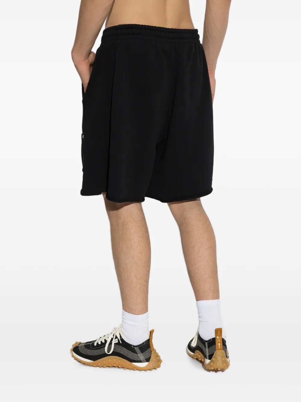 Palm Angels Shorts met logopatch en trekkoord Zwart