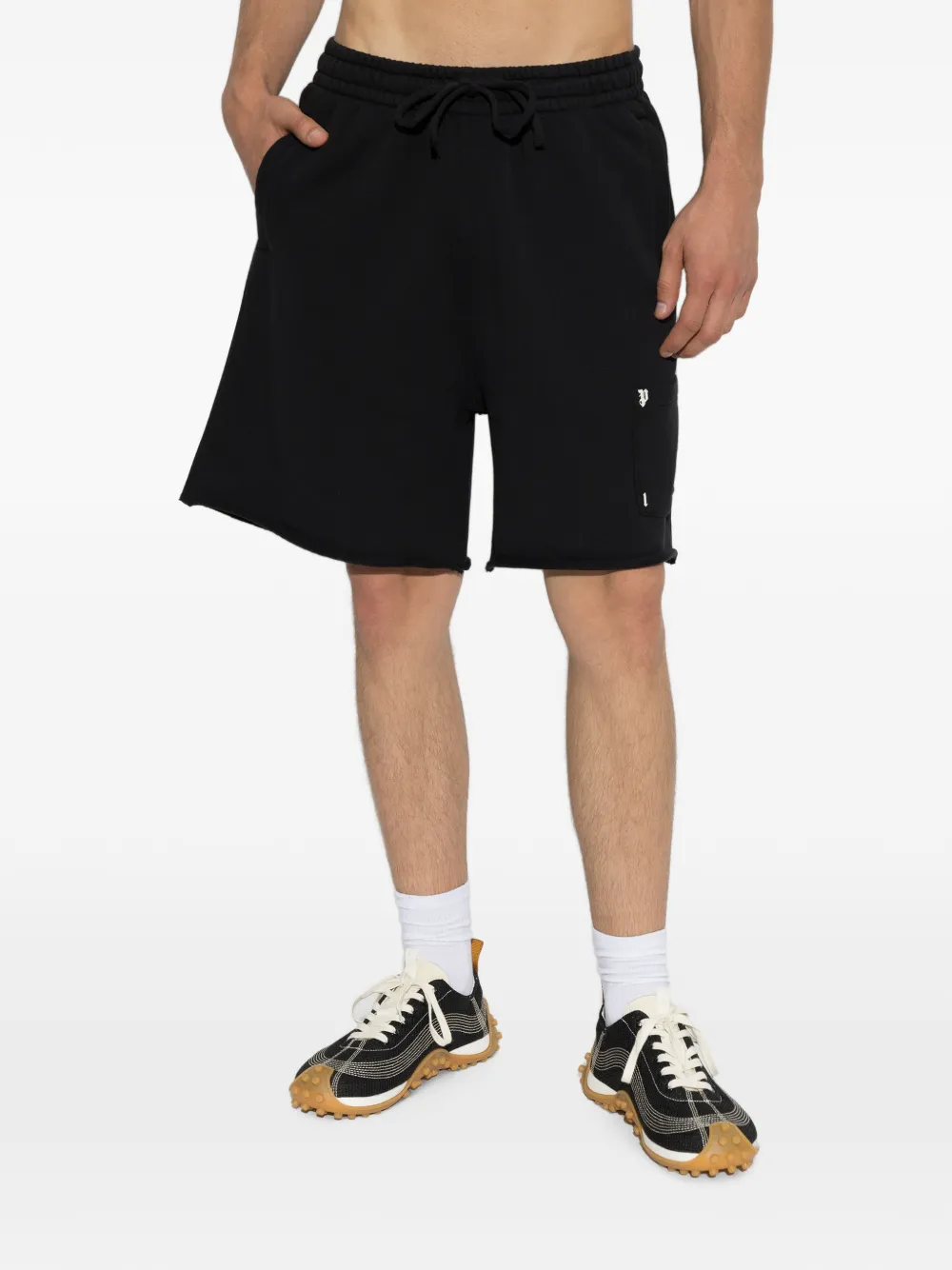 Palm Angels Shorts met logopatch en trekkoord Zwart