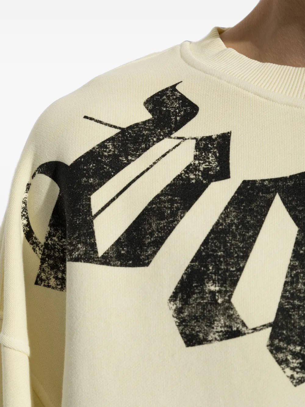 Palm Angels logo-print cotton sweatshirt Geel