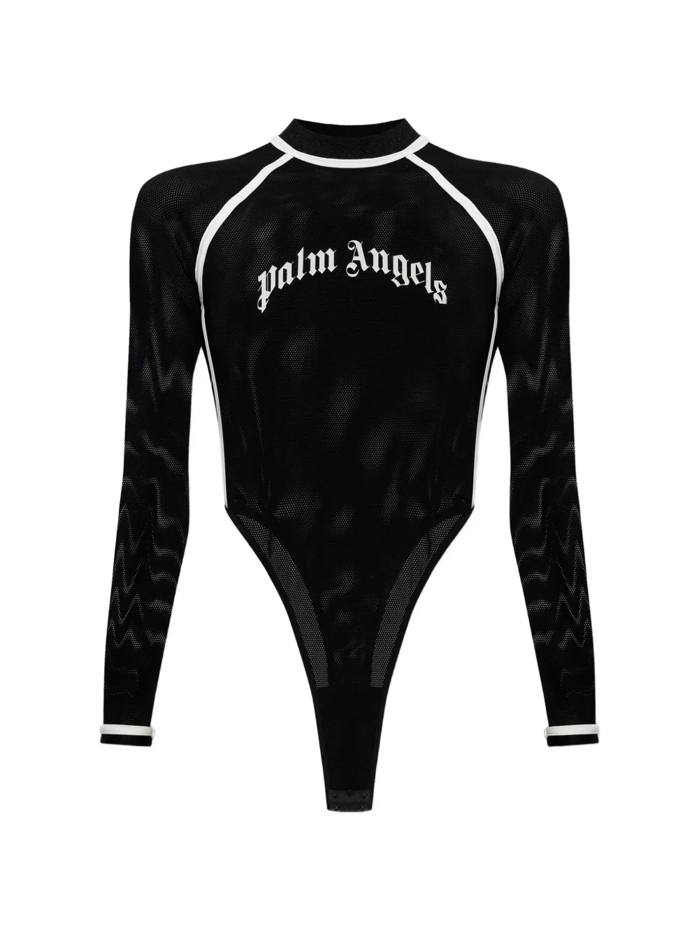 Palm Angels logo-print mesh bodysuit - Nero
