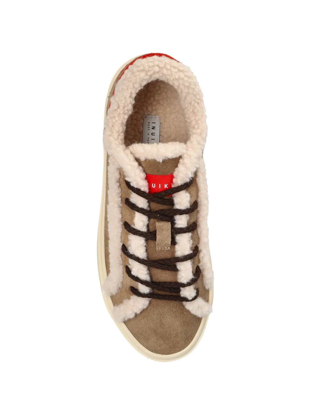 Inuikii Lila Shearling Lace Up shearling-trim sneakers Bruin