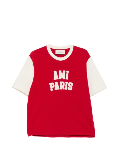 AMI Paris logo-print colour-block T-shirt