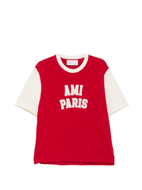 AMI Paris logo-print colour-block T-shirt