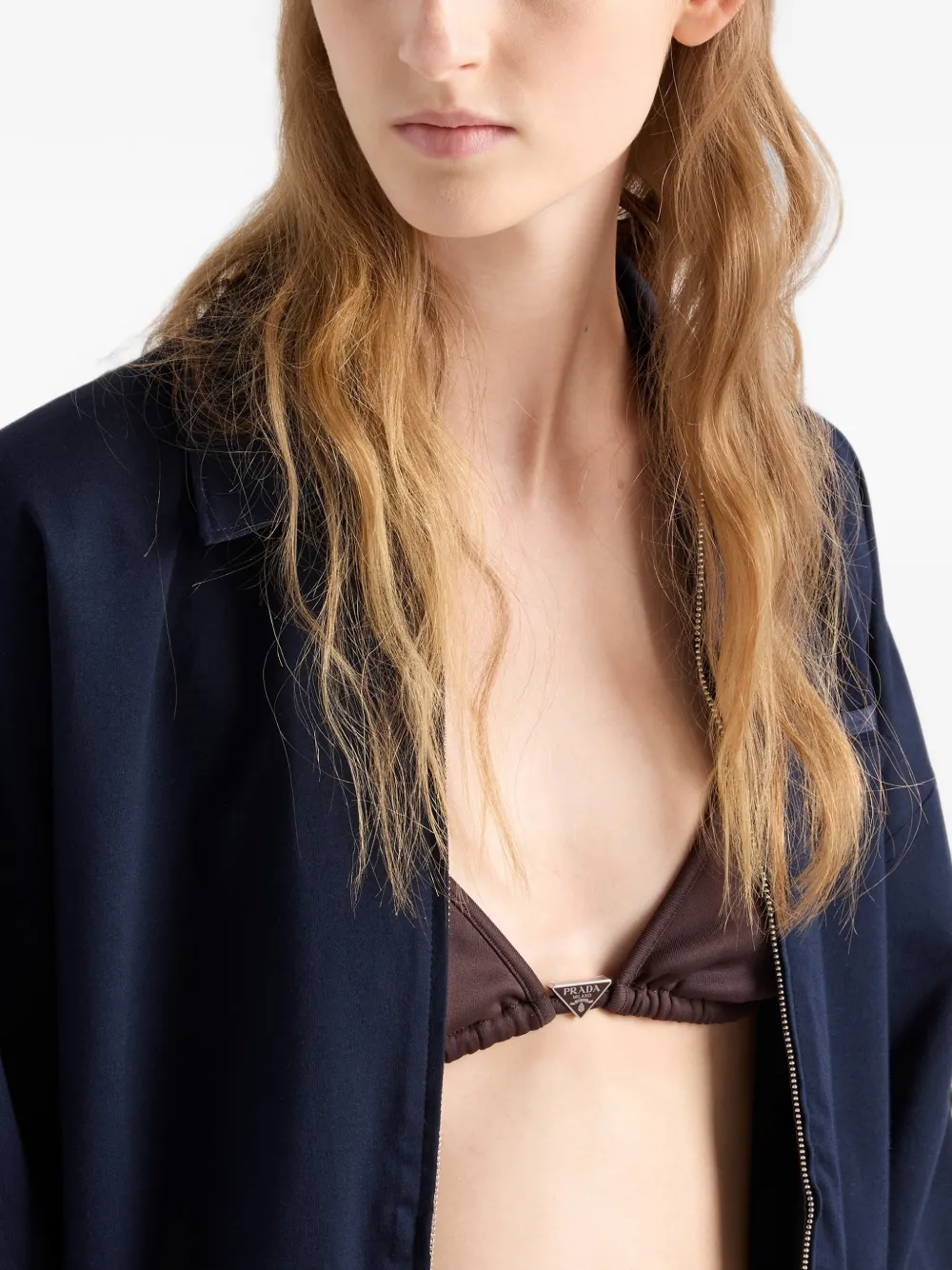 Prada Interlock triangel bikinitop Bruin