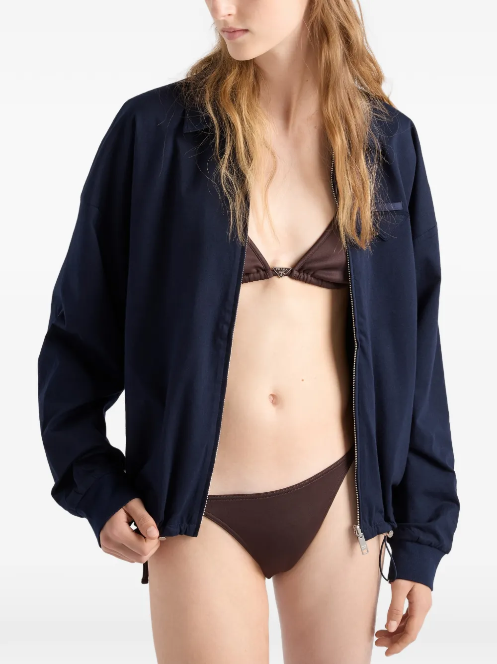 Prada Interlock triangel bikinitop Bruin